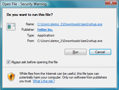 Open File - Security Warning